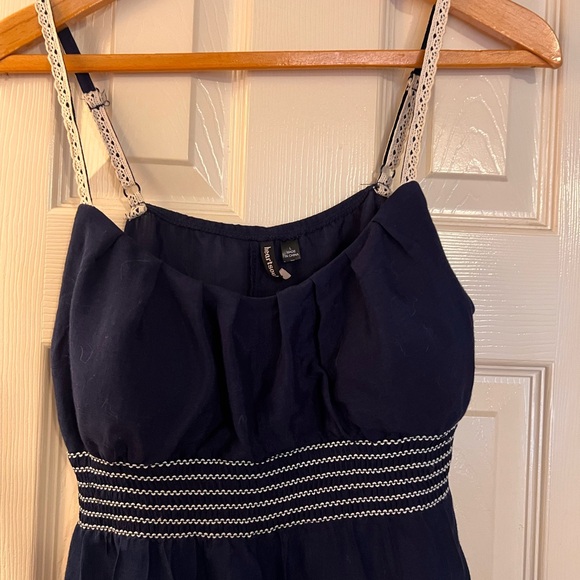 Heartsoul | navy babydoll blouse with cream embroidery & padded bra - Picture 3 of 6